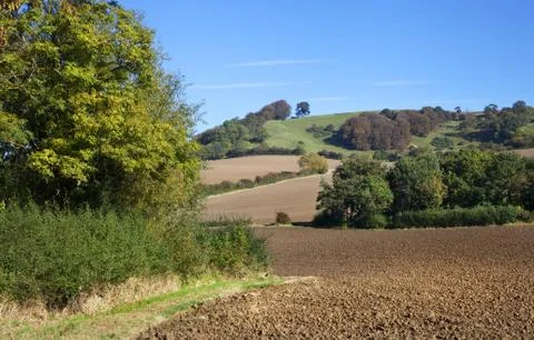 Ploughed fields, england Stock Photos