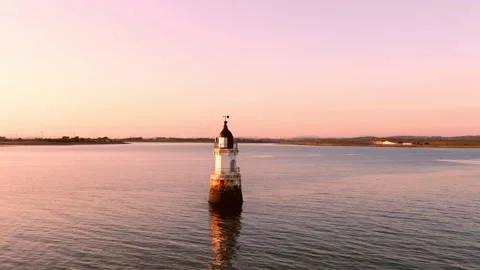 Plover Scar Lighthouse at Sunset 動画素材 242813663