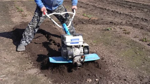 Plow with a cultivator Stock Footage 187445510