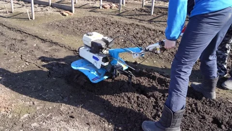 Plow with a cultivator Stock Footage 191566897