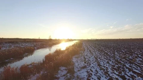 Plow a field in snow Stock-Footage 69980907