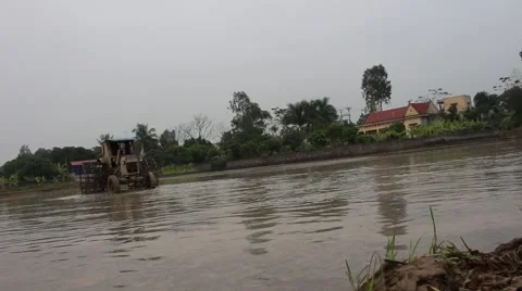 Plow paddy fields Stock Footage 47455465