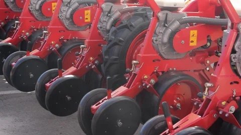 Plow of tractors close-up Stock Footage 91350916