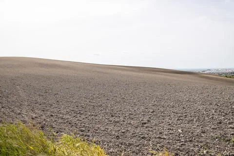 Plowed and empty land. Fallow Foto stock
