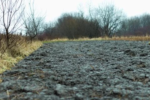 Plowed field in autumn, black earth.... plowed field in autumn, black earth.. Foto stock