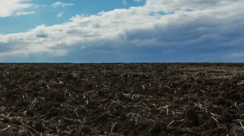 Plowed field, Motion controlled dolly, Time Lapse Stock Footage 22336569