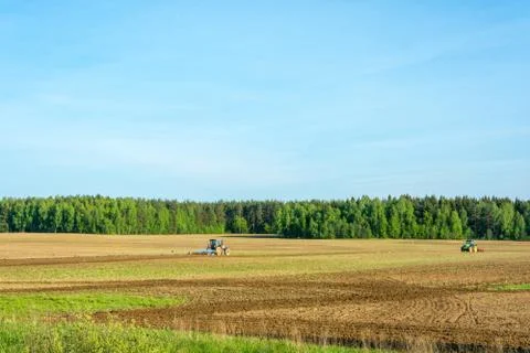 Plowed field Stock Photos