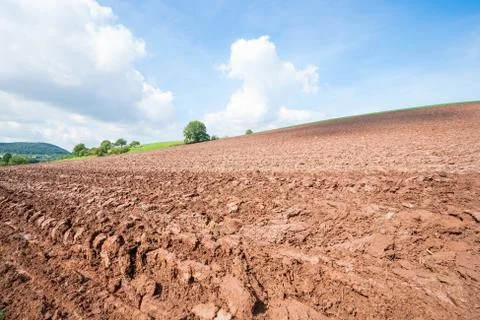Plowed field Stock Photos
