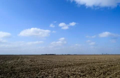 The plowed field. Spring processing of farmlands. Foto stock