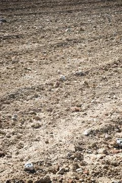 Plowed field view Stock Photos