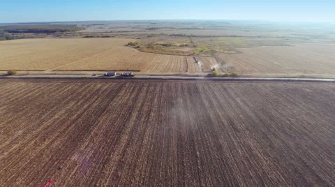 Plowed fields Stockbeeldmateriaal 44319379