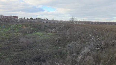 Plowed fields in winter in Vojvodina Stock Footage 325101748