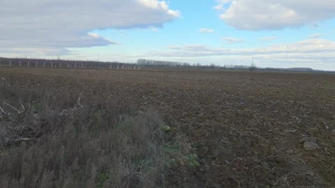 Plowed fields in winter in Vojvodina Stock Footage 325102037