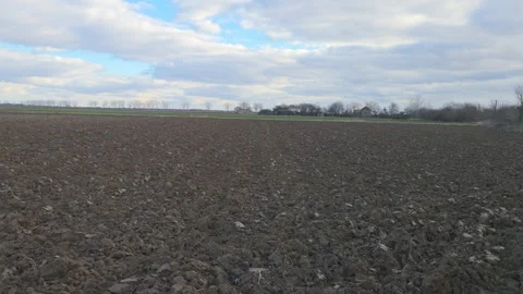 Plowed fields in winter in Vojvodina Stock Footage 325102392