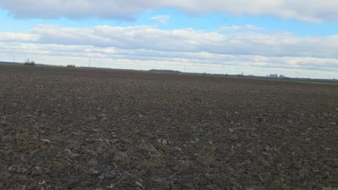 Plowed fields in winter in Vojvodina Stock Footage 325102424