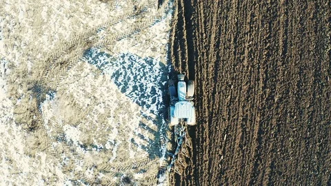 Plowing field in winter Stock Footage 122283054
