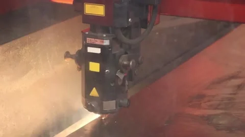 Plowing machine (Laser metal cutting) 3 shots Stock Footage 146922537