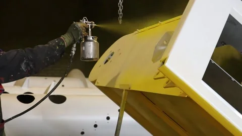 Plowing machine (Paint spraying) 1 shot Stock Footage 146921354