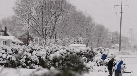 Plowing the snow Stock Footage 34655375