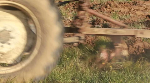 Plowing soil Stock Footage 56884731
