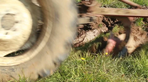 Plowing soil Stock Footage 56952382