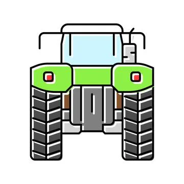 Plowing tractor back color icon vector illustration Stock Illustration