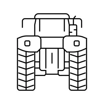 Plowing tractor back line icon vector illustration Stock Illustration