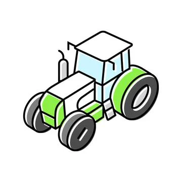 Plowing tractor color icon vector illustration Stock Illustration