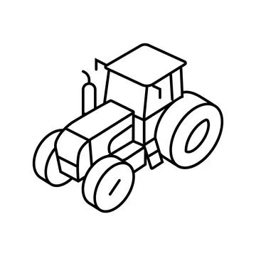 Plowing tractor line icon vector illustration Stock Illustration