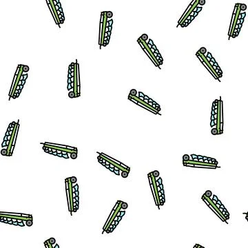 Plows farm equipment vector seamless pattern Illustrazione stock
