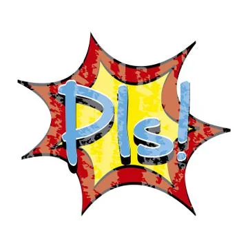 Pls comic icon over white background vector illustration Illustrazione stock