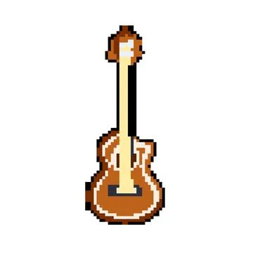 Plucking ukulele pixel art vector illustration 스톡 일러스트