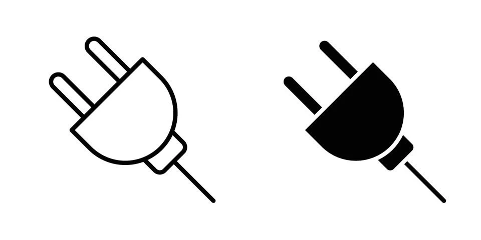 Plug adapter icon for design projects and web UI Stock Illustration