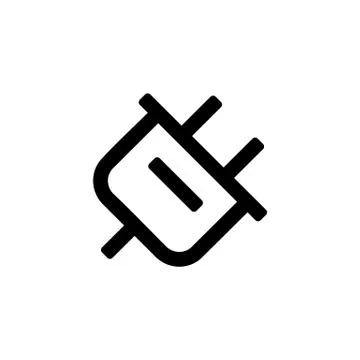 Plug adapter icon for simple flat style ui design Stock Illustration