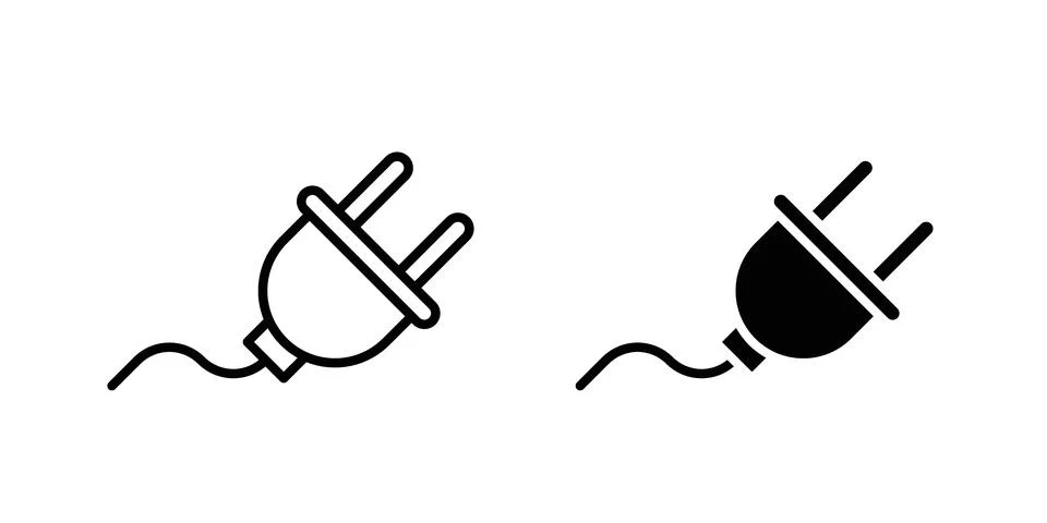 Plug adapter icon vector symbol graphics Stock Illustration