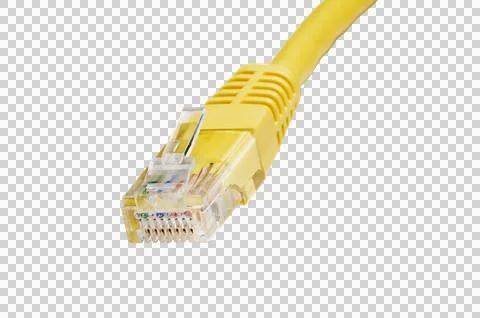 Plug and ethernet cable (clipping path) Stock Photos
