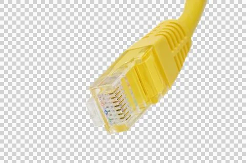 Plug and ethernet cable (clipping path) Stock Photos