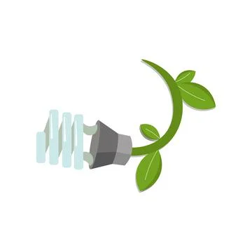 Plug and leaf illustration design elements. flat icon Stock Illustration