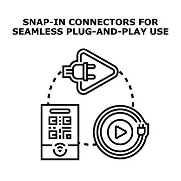 Plug and play connectivity for seamless integration Stock Illustration