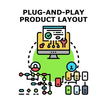 Plug and play product layout concept illustration Stockillustratie