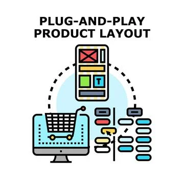 Plug and play product layout for e commerce platforms Illustrazione stock