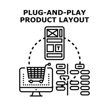 Plug and play product layout for e commerce platforms Stock Illustration