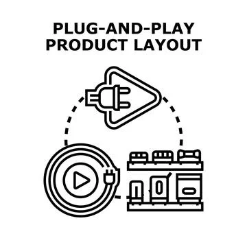 Plug and play product layout concept illustration Stock Illustration
