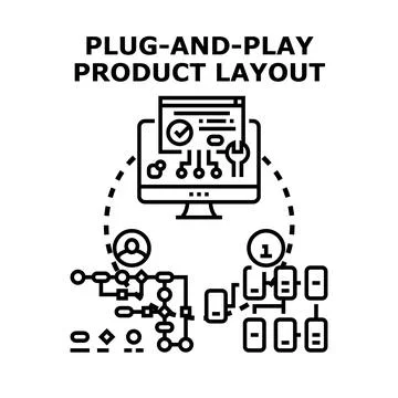 Plug and play product layout concept illustration Stock Illustration