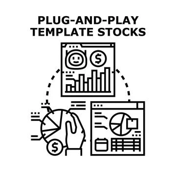 Plug and play template stocks for financial analysis Stock Illustration