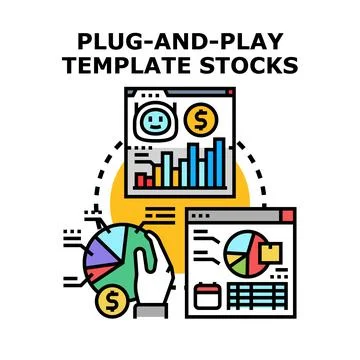 Plug and play template stocks for financial analysis イラスト素材