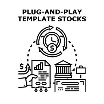 Plug and play template stocks investment concept イラスト素材