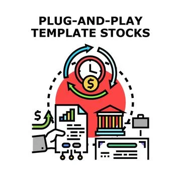 Plug and play template stocks investment concept イラスト素材