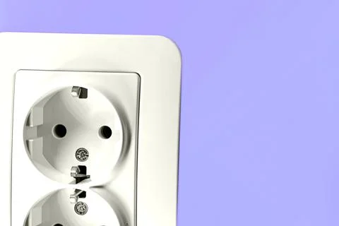 Plug and play.Electrical double socket for connecting devices Stock Photos