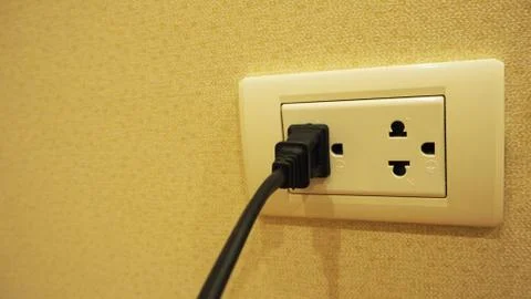 Plug and power outlet Stock Photos